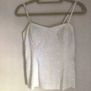 Lily Pulitzer white laced top, with cute tie